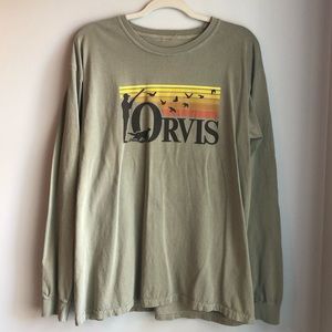 Orvis Brown/Green Long-Sleeves Tshirt Size L